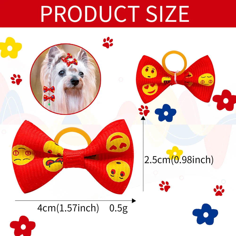 10/20/30pcs Small Dog Decorated Hair Bows Dog