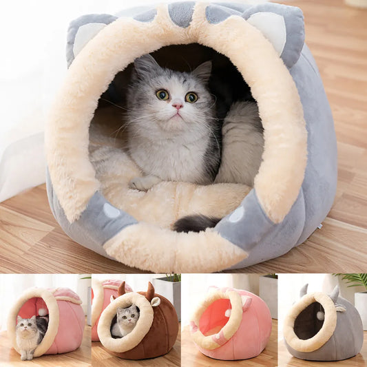Cat Bed House Kennel Nest Round Pets Sleeping