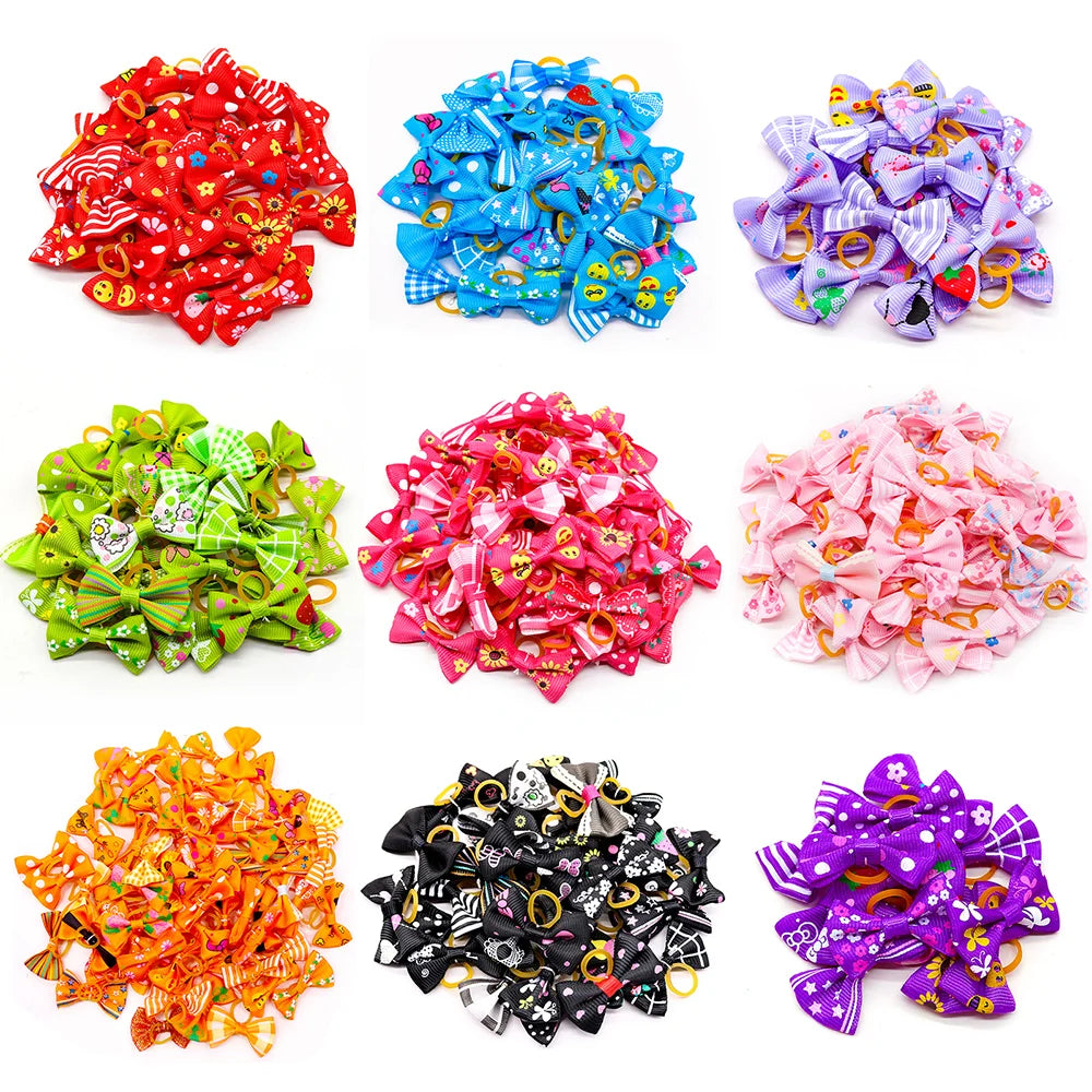 10/20/30pcs Small Dog Decorated Hair Bows Dog