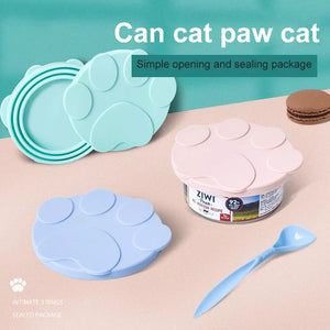 Portable Silicone Dog Cat Canned Lid dog 2-in-1Food Sealer Spoon Pet Food